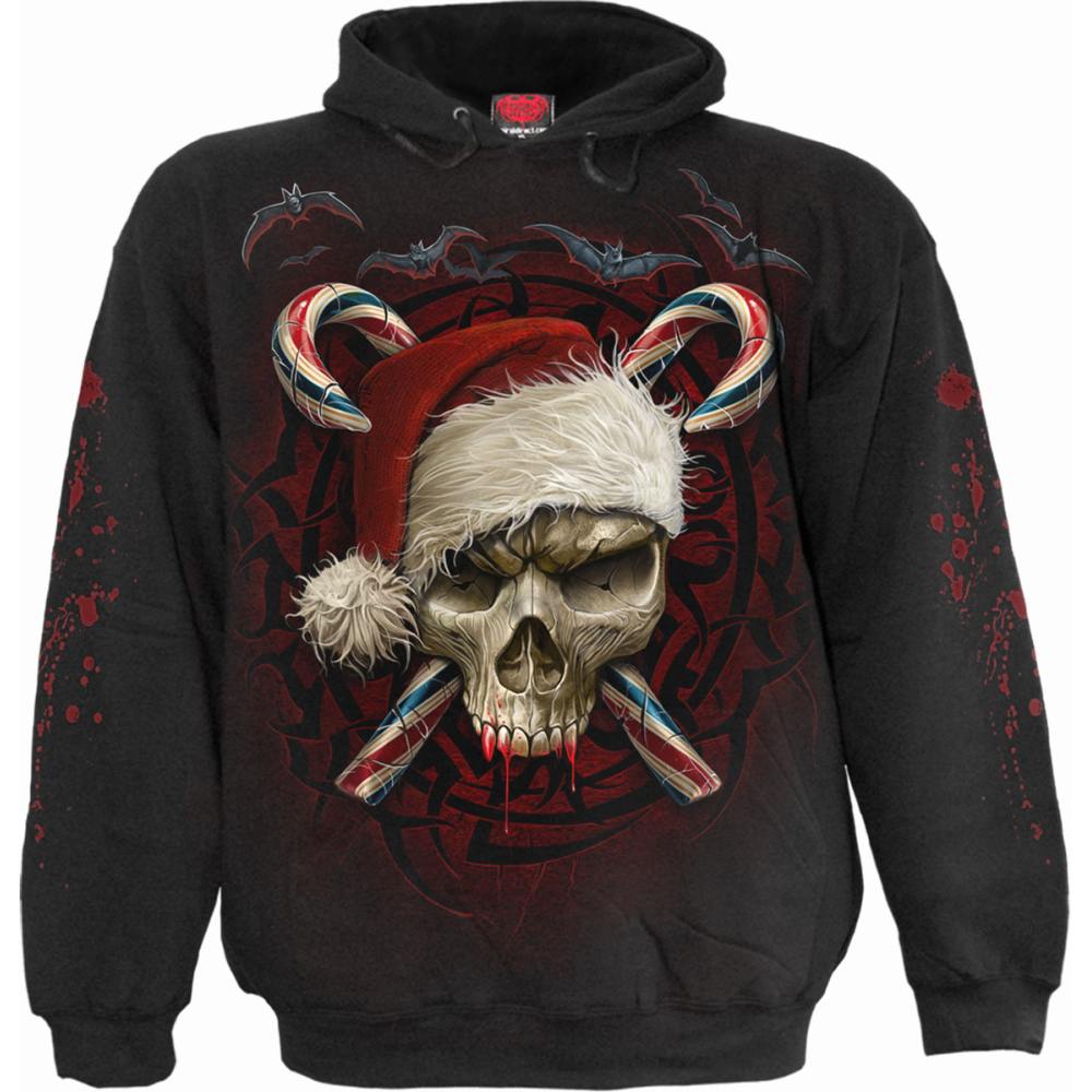 Spiral - CANDY CANE SANTA Christmas sweater - Black